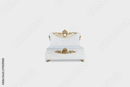 classic bed isolated on white background . 