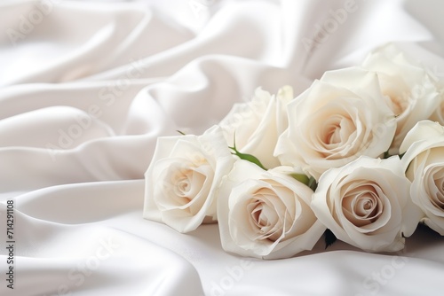Wedding Background  White Roses  Minimalism  Silk
