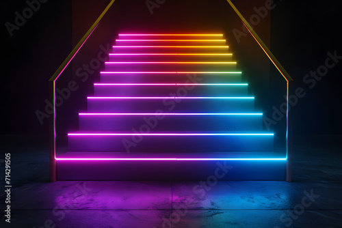 Illuminated Staircase Design - Generative AI
