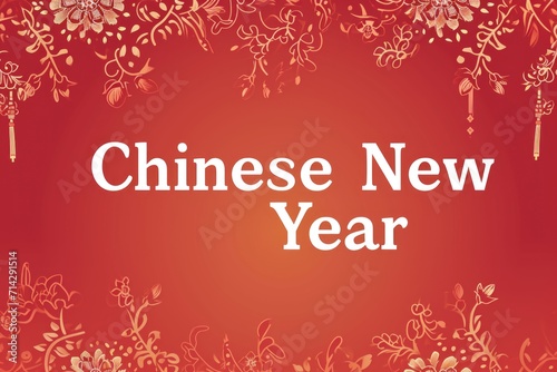 Vibrant Chinese New Year Themed Background with Lettering for Greetings and Banners