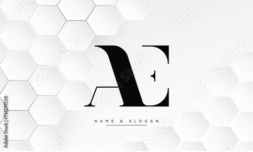 Alphabet Letters AE or EA Logo Monogram