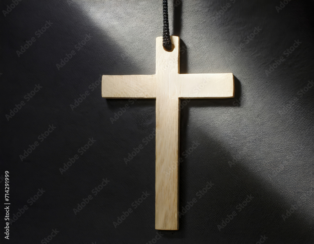 Believe in Hope: A Closeup of a Wooden Crucifix