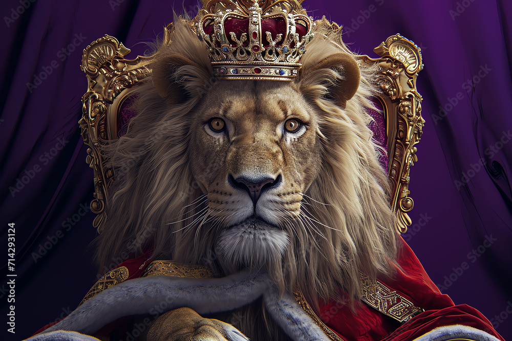 king lion, AI generated
