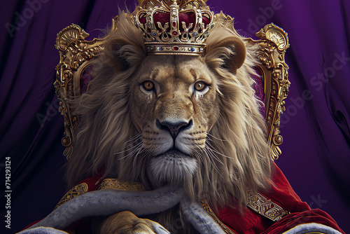 king lion, AI generated