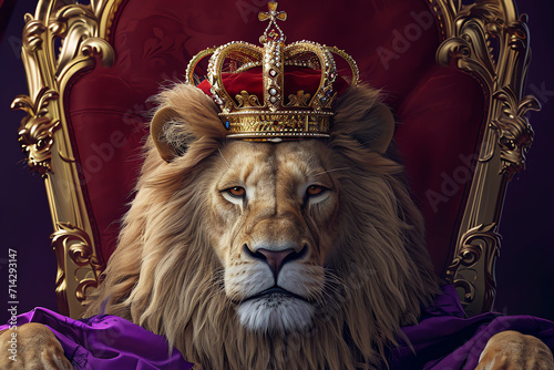 lion on the throne  AI generated