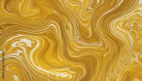 A brillant Gold fluid art marbling paint textured background
