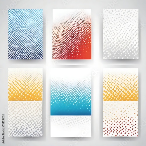 Abstract halftone white background set in three colors