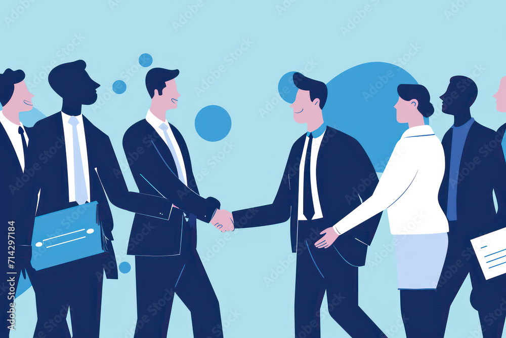 business man shaking hands with other people on the background business man shaking hands with other people on the background