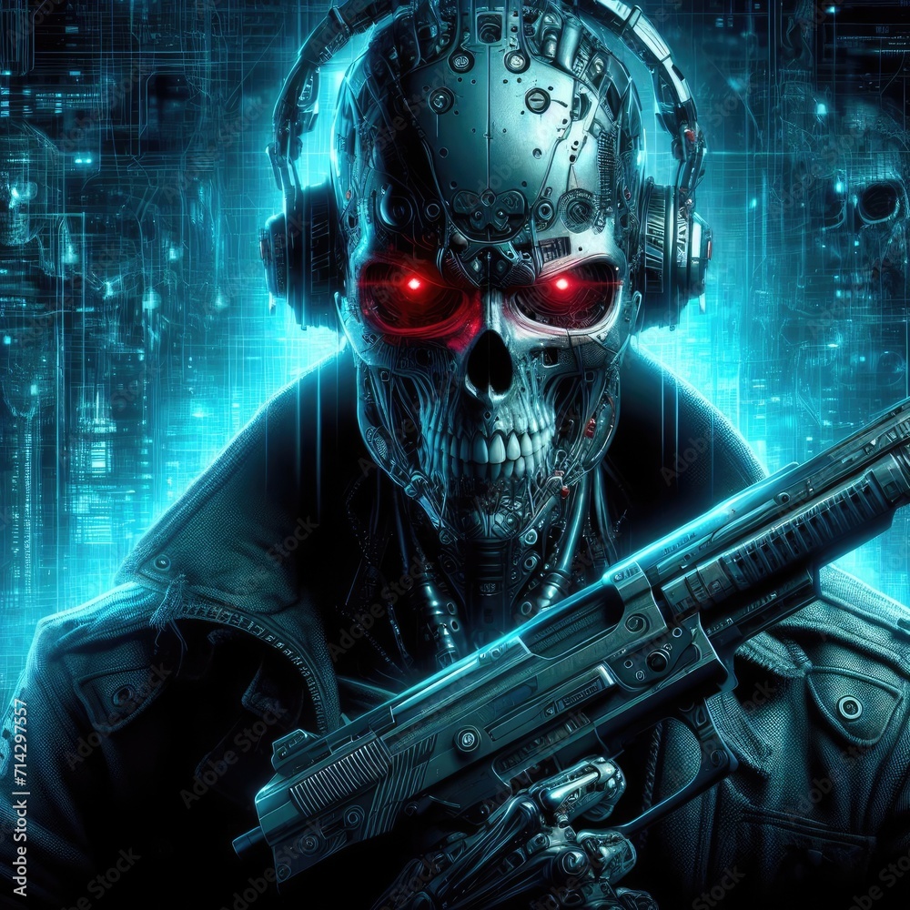 Futuristic Artificial intelligence, Cyborg bionic human robotic synthetic android Cyberpunk concept
Futuristic Artificial intelligence, Cyborg bionic human robotic synthetic android Cyberpunk concept