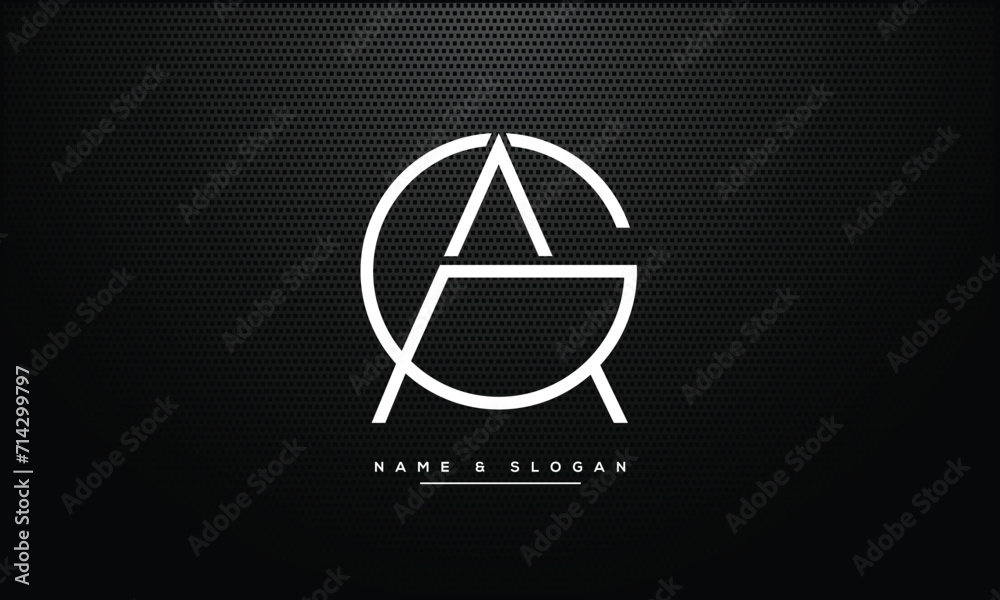 AG or GA Alphabet letters icon logo monogram