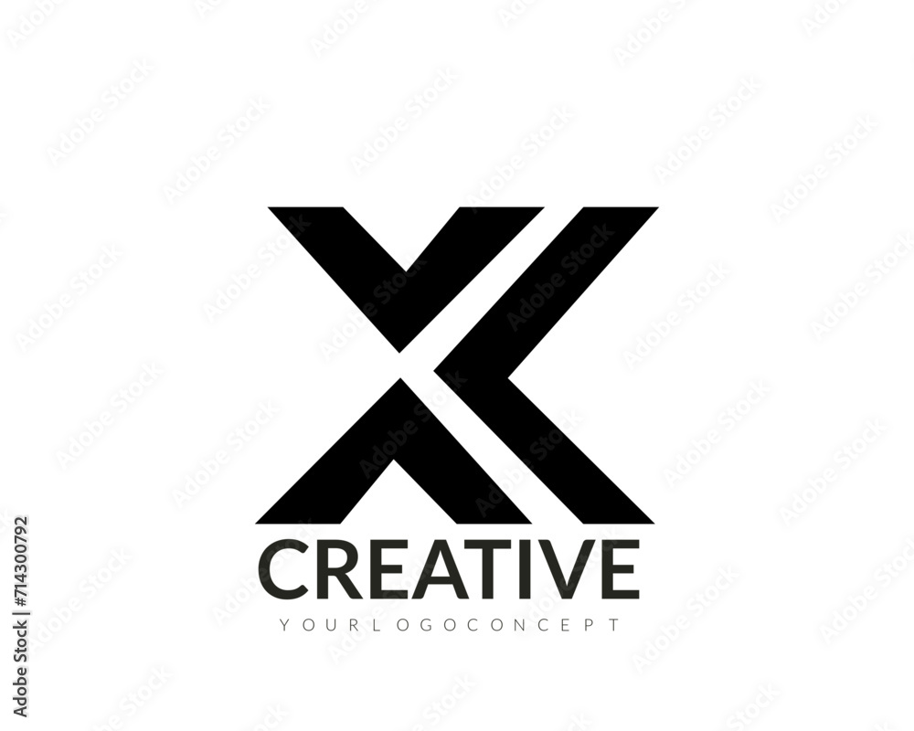 Abstract initial monogram letter XY or YX alphabet logo design.
