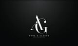 AG or GA Alphabet letters icon logo monogram