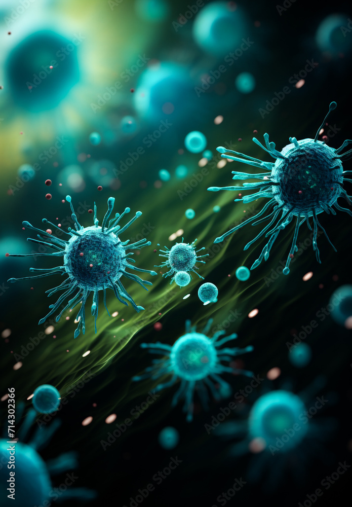 Fototapeta premium illustration of SARS-CoV-2 coronavirus infection.