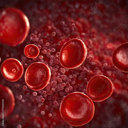 Blood cells in the vein