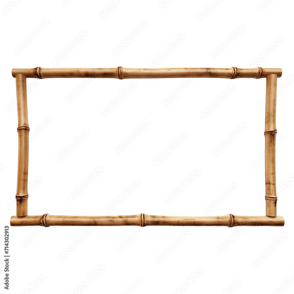Bamboo frame isolated transparent, Generative AI Bamboo frame isolated transparent, Generative AI