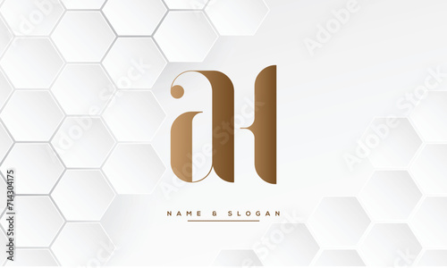 AH or HA Alphabet letters icon logo monogram