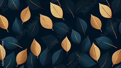 seamless background picture with leaf pattern, leaves, trees, tree branches