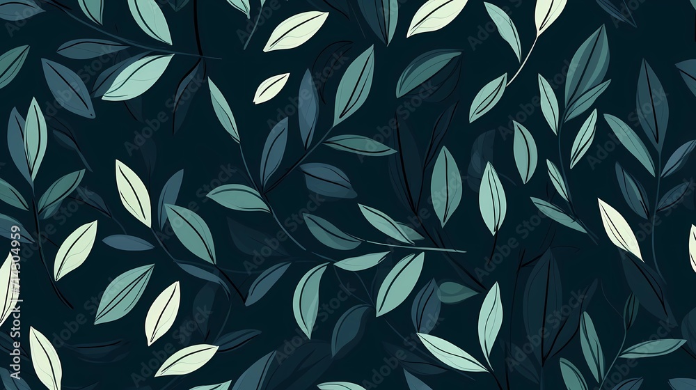 Fototapeta premium seamless background picture with leaf pattern, leaves, trees, tree branches