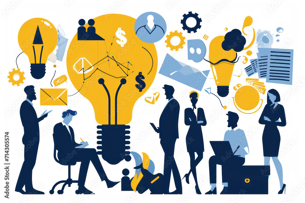 business people brainstorming on social media business people brainstorming on social media