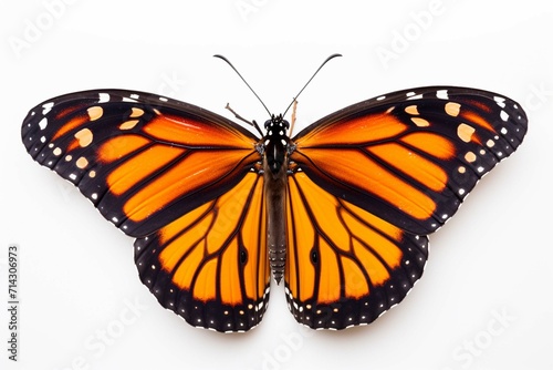  Beautiful monarch butterfly isolated on a white background photography © Amer