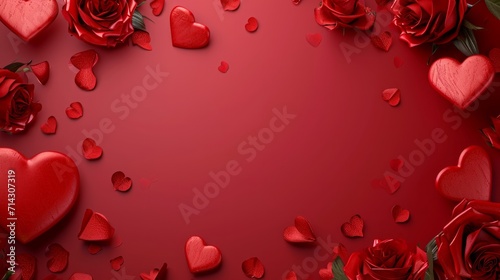 red Valentine's day background with copy space © olegganko