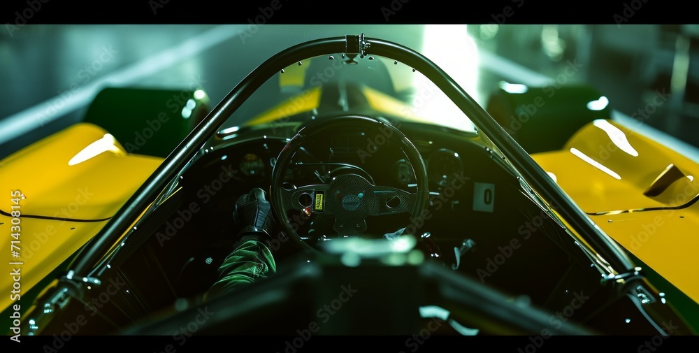 Car Rwd Cockpit race car cockpit with a green screen Stock Photo | Adobe Stock