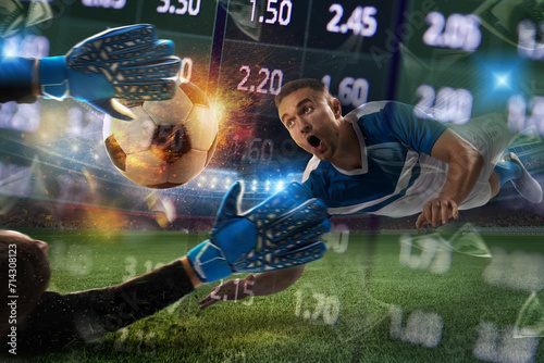Online football bet and analytics and statistics for soccer game