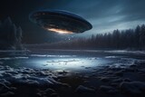 UFO crash in water after accident, winter invasion.