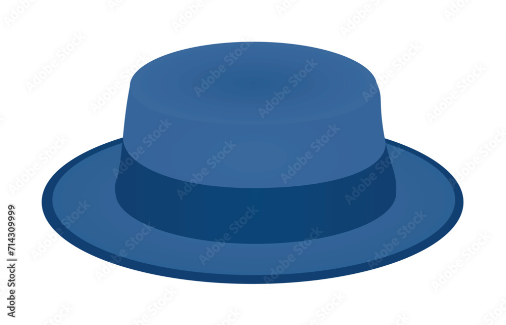 Blue summer hat. vector illustration Blue summer hat. vector illustration