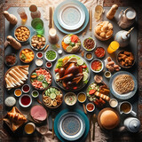 Ramadan iftar table, dates, tea, food, concept, islamic month
