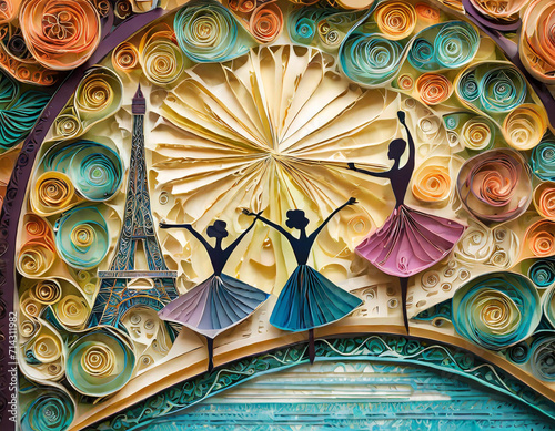 Canvas Print Danseuses à Paris selon l'art du paperolle