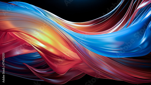 Abstract of Waves and Motion of Color, Like Fabric Flowing in the Wind