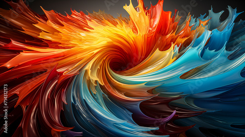 Abstract of Spinning Motion of High-Color  Like Paint Swirling in a Clockwise Circle