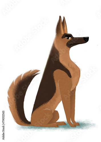 German Shephard Dog Illustration