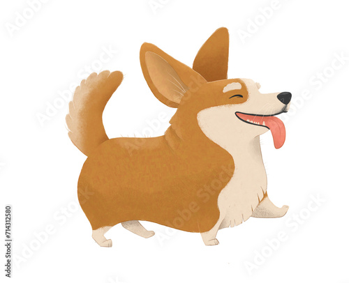 Happy Corgi Illustration