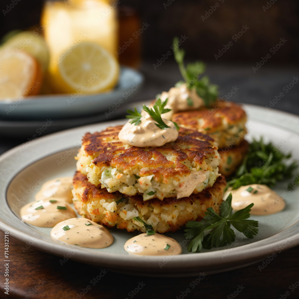 Maryland Crab Cakes - Savory Delight with Zesty Remoulade