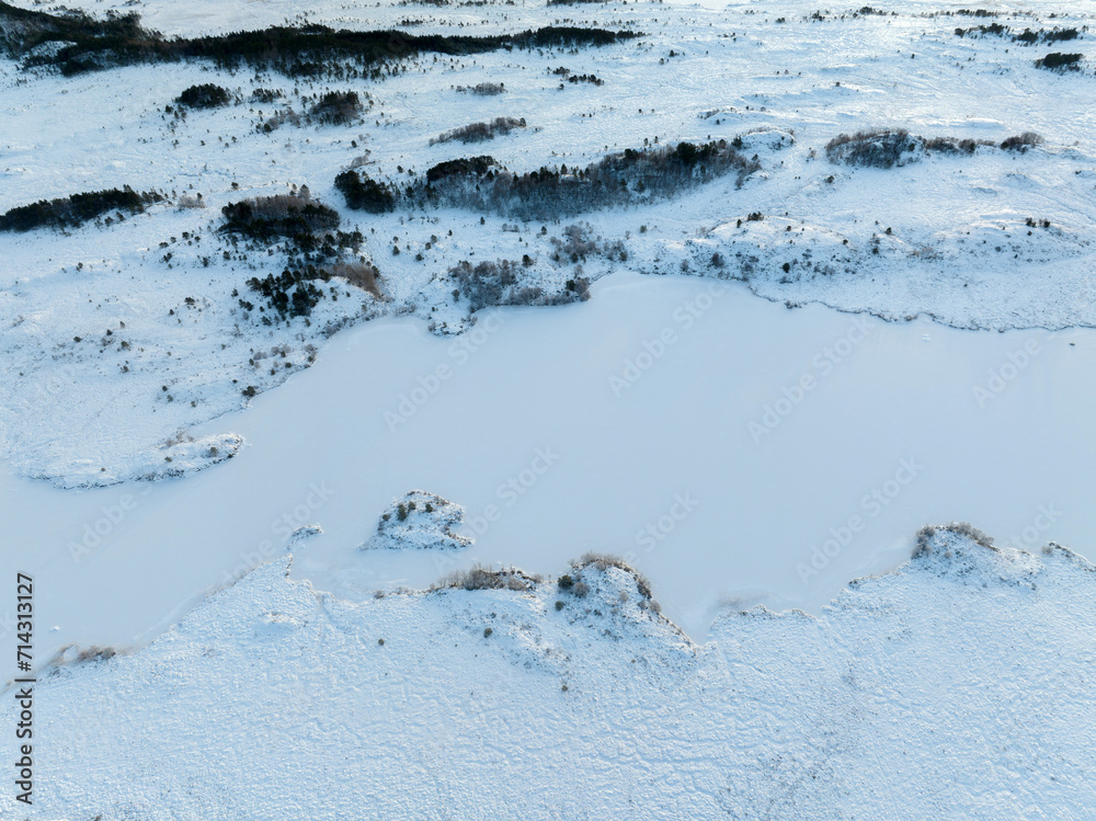 The peatland in Gule-/Stavikmyrane nature reserve in winter ( More og Romsdal, Norway).