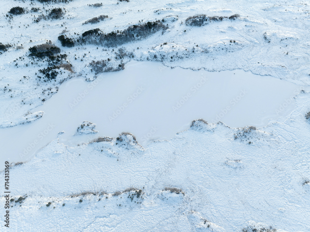 The peatland in Gule-/Stavikmyrane nature reserve in winter ( More og Romsdal, Norway).