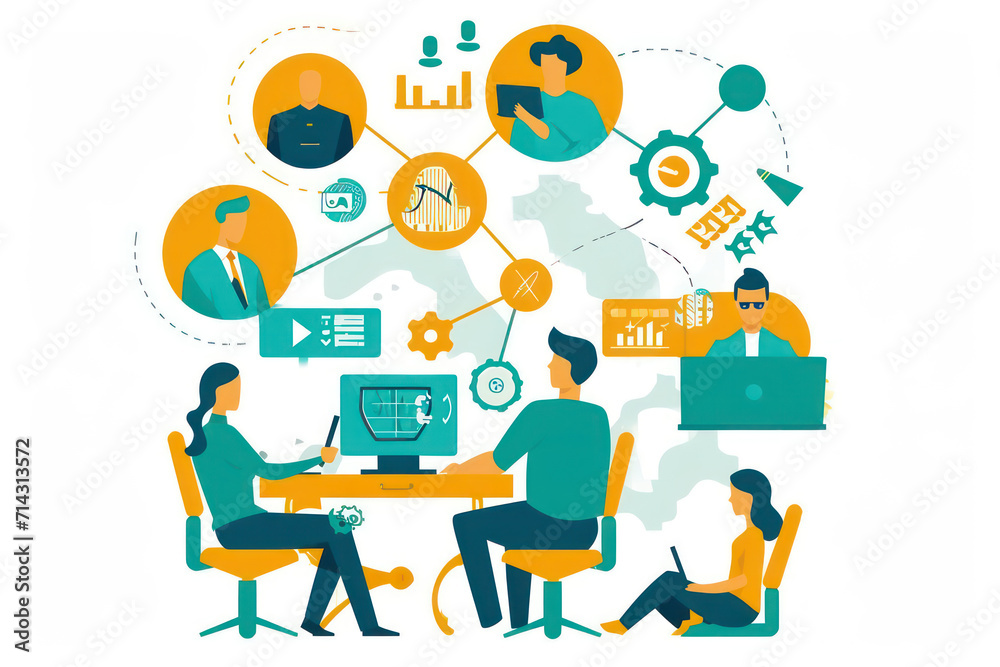 work people working with different icons work people working with different icons