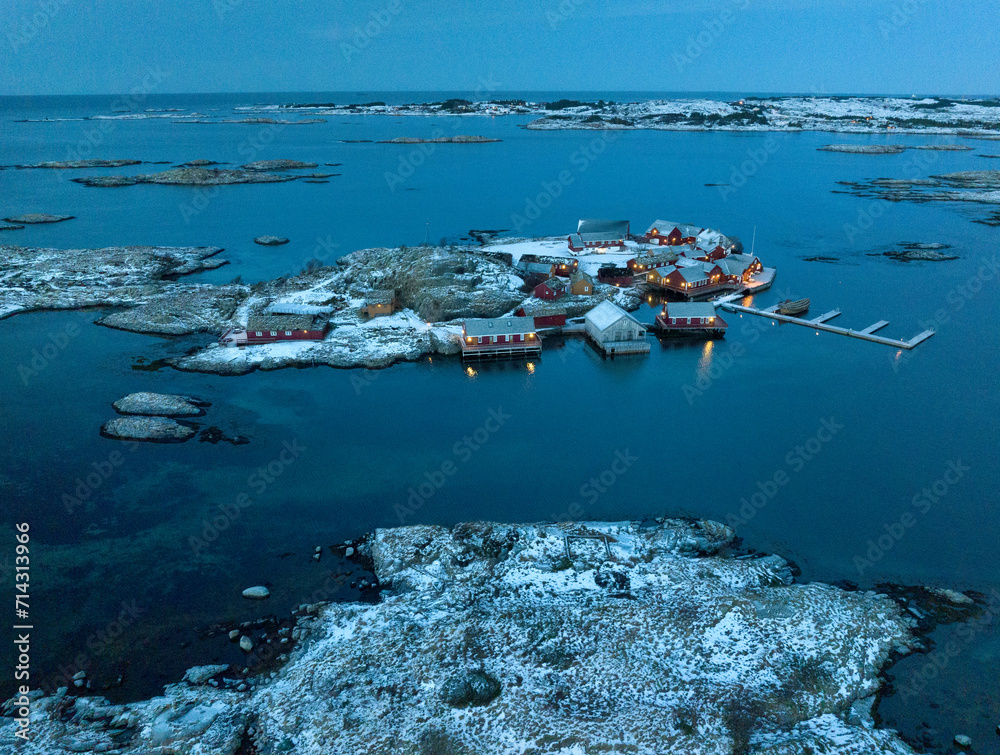 Haholmen - the fishing village on island near the Atlantic Ocean Road (Norway).