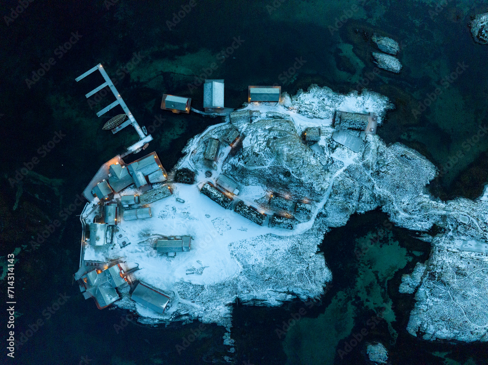 Haholmen - the fishing village on island near the Atlantic Ocean Road (Norway).