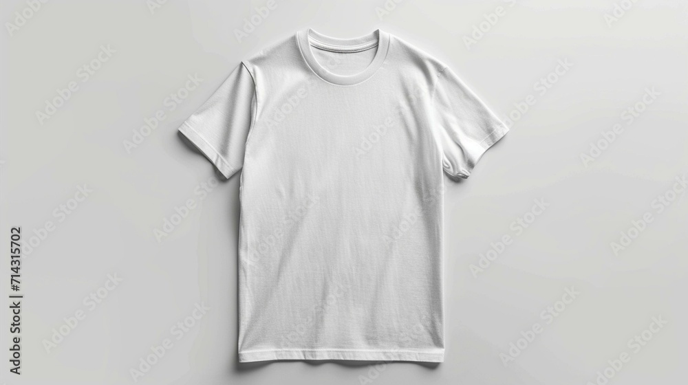 High-key lighting T-shirt mockup against a white background, providing a clean and modern setting for bold and legible text designs. [High-key lighting T-shirt mockup on white back