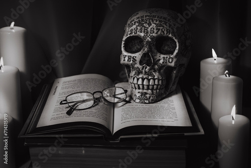 skull and book 