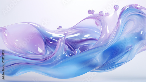 Fototapeta Naklejka Na Ścianę i Meble -  Colorful iridescent shapes. Set of isolated holographic liquid 3D Water Shape