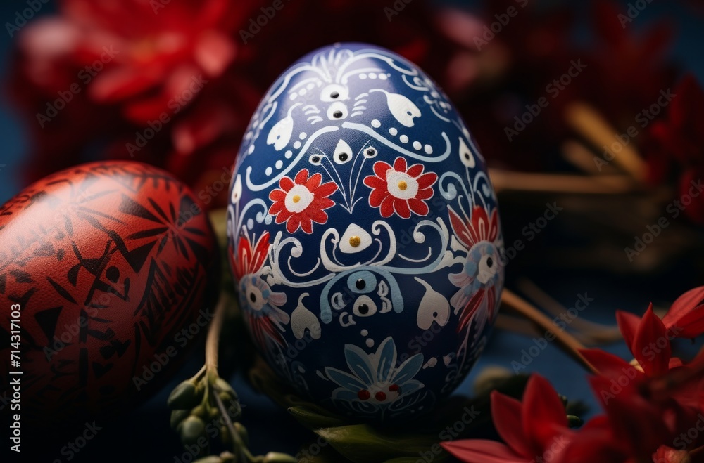 colorful painted easter egg with pattern colorful painted easter egg with pattern