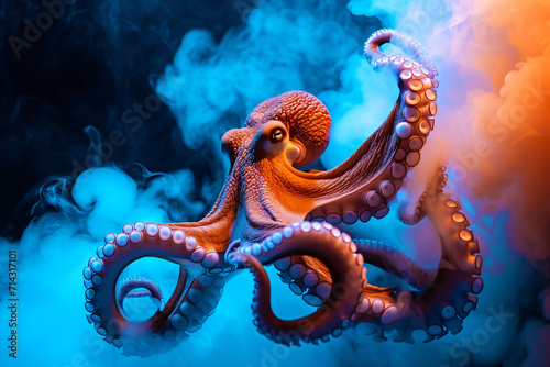 Octopus in blue smoke © overrust