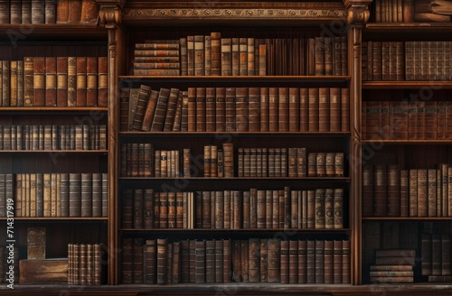 an example of the shelf above and below bookcases in an old library