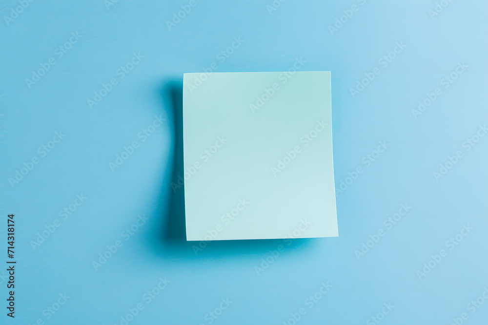 Simple Blue Note on Office Wall - Generative AI Simple Blue Note on Office Wall - Generative AI
