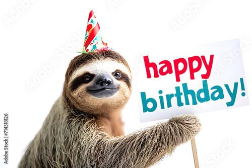 Adorable Sloth Dressed for a Fun Birthday Party - Anniversary Bash