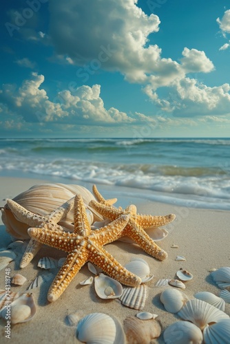  Starfish & Shells on Sandy Paradise
